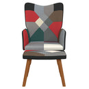 lænestol med fodskammel stof patchwork