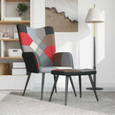 lænestol med fodskammel stof patchwork