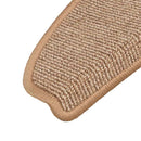trappemåtter 15 stk. 65x21x4 cm lysebrune halvrunde store