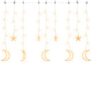 fairy lights-lyskæder stjerne og måne 138 LED'er varm hvid