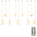 fairy lights-lyskæder stjerne og måne 138 LED'er varm hvid