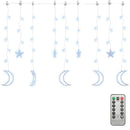 fairy lights-lyskæder stjerne og måne 138 LED'er kold hvid
