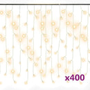 lysgardin 10 m 400 LED'er 8 funktioner varm hvid