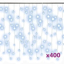 lysgardin 10 m 400 LED'er 8 funktioner kold hvid