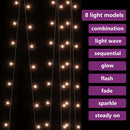 lysgardin 3x3 m 300 LED'er 8 funktioner varm hvid