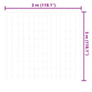 lysgardin 3x3 m 300 LED'er 8 funktioner kold hvid