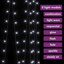 lysgardin 3x3 m 300 LED'er 8 funktioner kold hvid