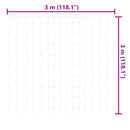 lysgardin 3x3 m 300 LED'er 8 funktioner flerfarvet