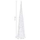 dekorativ LED-lyskegle 90 cm akryl kold hvid
