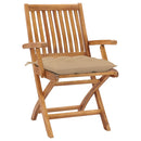 foldbare havestole 8 stk. med hynder massivt teaktræ