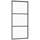 skydedør 90x205 cm sikkerhedsglas og aluminium sort