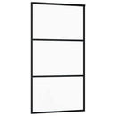 skydedør 102x205 cm sikkerhedsglas og aluminium  sort