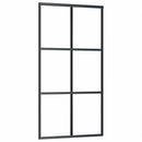 skydedør 102x205 cm sikkerhedsglas og aluminium  sort