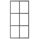 skydedør 102x205 cm sikkerhedsglas og aluminium  sort