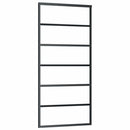 skydedør 90x205 cm sikkerhedsglas og aluminium sort