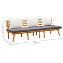 daybed til haven 200x65 cm massivt akacietræ