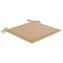 havestole 6 stk. med beige hynder massivt teaktræ
