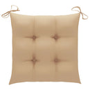 havestole 6 stk. med beige hynder massivt teaktræ