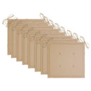 havestole 8 stk. med beige hynder massivt teaktræ