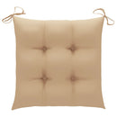 havestole 8 stk. med beige hynder massivt teaktræ