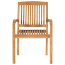 havestole 4 stk. med hynder stabelbare massivt teaktræ