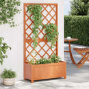 plantekasse med espalier 70x30x135 cm massivt fyrretræ brun
