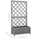 plantekasse med espalier 70x30x135 cm massivt fyrretræ sort