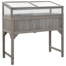 højbed med drivhus 110x54x120 cm massivt grantræ