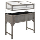 højbed med drivhus 110x54x120 cm massivt grantræ