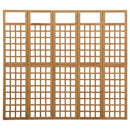 5-panels rumdeler/espalier 201,5x180 cm massivt grantræ