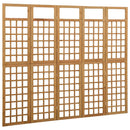 5-panels rumdeler/espalier 201,5x180 cm massivt grantræ