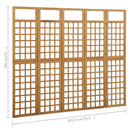 5-panels rumdeler/espalier 201,5x180 cm massivt grantræ