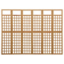6-panels rumdeler/espalier 242,5x180 cm massivt grantræ