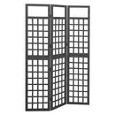 3-panels rumdeler/espalier 121x180 cm massivt grantræ sort
