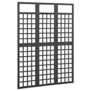 3-panels rumdeler/espalier 121x180 cm massivt grantræ sort