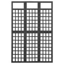 3-panels rumdeler/espalier 121x180 cm massivt grantræ sort