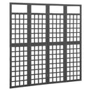 4-panels rumdeler/espalier 161x180 cm massivt grantræ sort