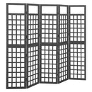 5-panels rumdeler/espalier 201,5x180 cm massivt grantræ sort