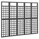 5-panels rumdeler/espalier 201,5x180 cm massivt grantræ sort