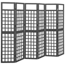 6-panels rumdeler/espalier 242,5x180 cm massivt grantræ sort