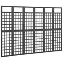 6-panels rumdeler/espalier 242,5x180 cm massivt grantræ sort