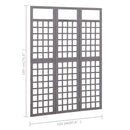 3-panels rumdeler/espalier 121x180 cm massivt grantræ grå