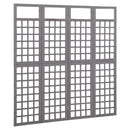 4-panels rumdeler/espalier 161x180 cm massivt grantræ grå