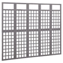 5-panels rumdeler/espalier 201,5x180 cm massivt grantræ grå