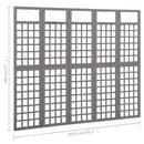 5-panels rumdeler/espalier 201,5x180 cm massivt grantræ grå