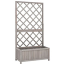 plantekasse med espalier 70x30x135 cm massivt fyrretræ grå