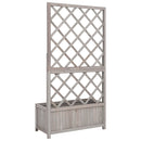 plantekasse med espalier 70x30x135 cm massivt fyrretræ grå