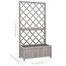 plantekasse med espalier 70x30x135 cm massivt fyrretræ grå