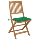 foldbare havestole 8 stk. med hynder massivt akacietræ