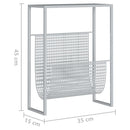 magasinholder 35x15x45 cm stål sølvfarvet